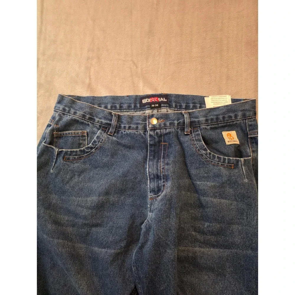 Bocomal FR Work Jeans Mens 36x34 Blue Flame Resistant NFPA 2112 Denim